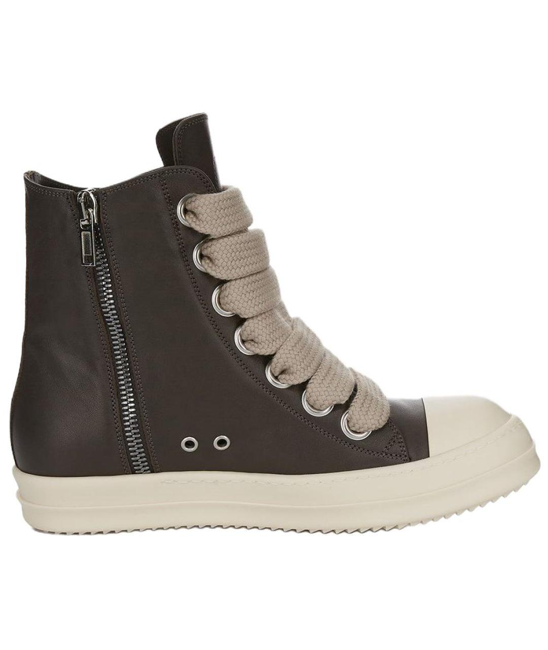 RICK OWENS Черные кожаные низкие кроссовки / кеды, фото 1