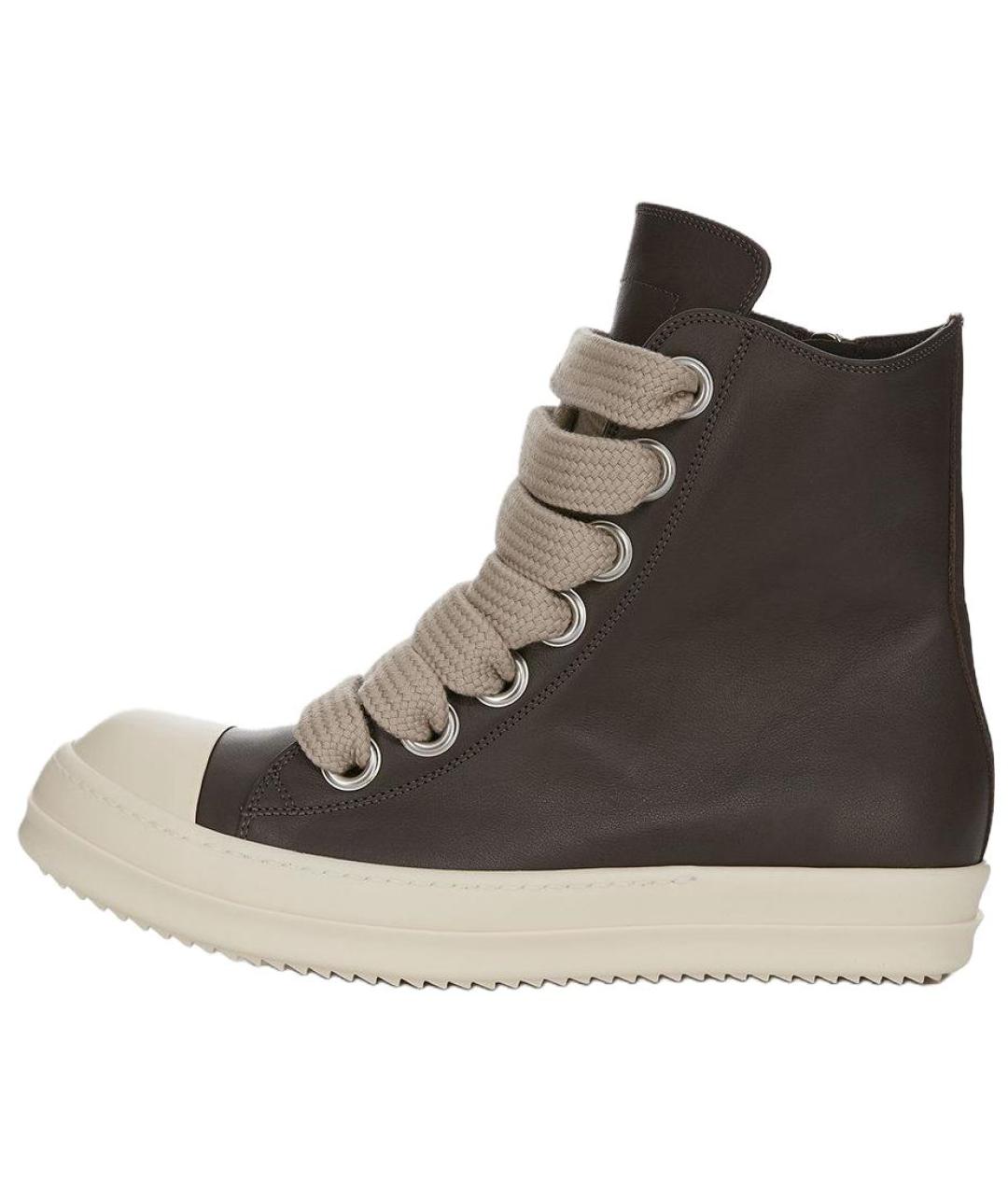 RICK OWENS Черные кожаные низкие кроссовки / кеды, фото 2