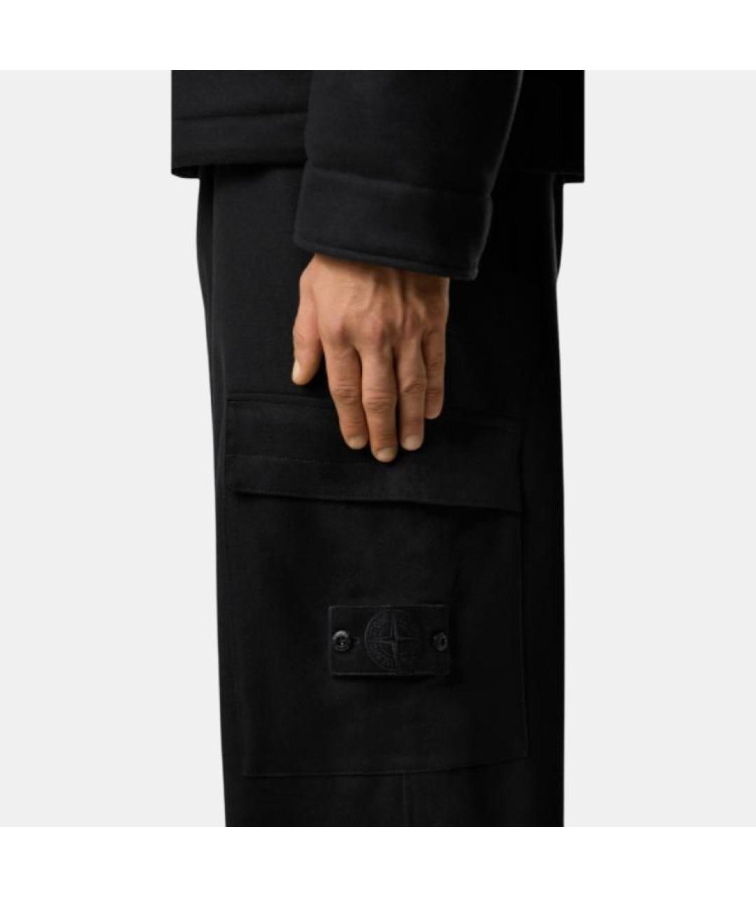 STONE ISLAND Черные брюки чинос, фото 4