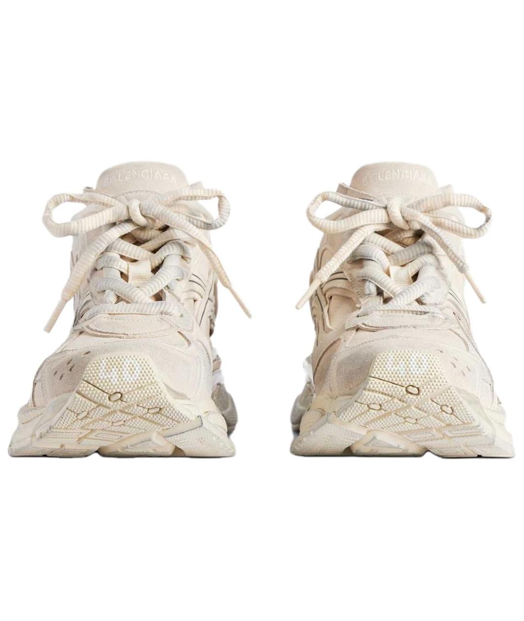 BALENCIAGA Бежевые кожаные кроссовки, фото 3