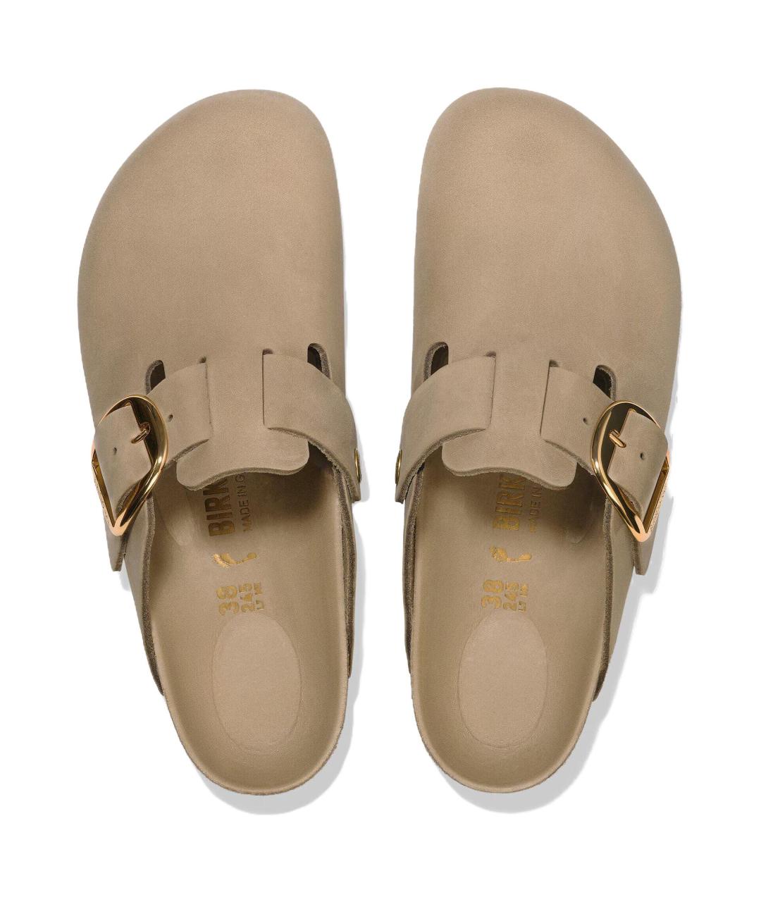 BIRKENSTOCK Бежевые кожаные мюли, фото 4