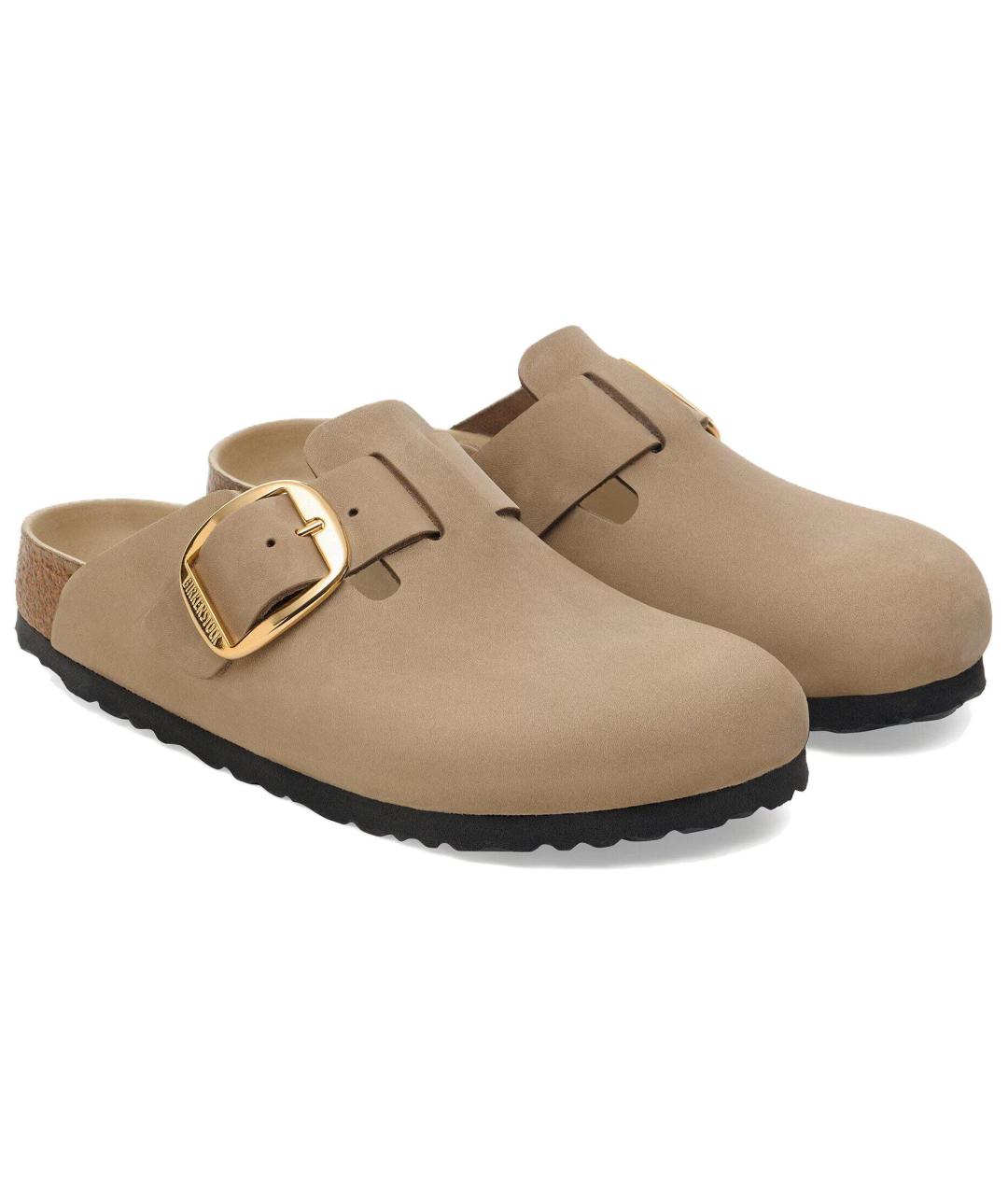 BIRKENSTOCK Бежевые кожаные мюли, фото 3