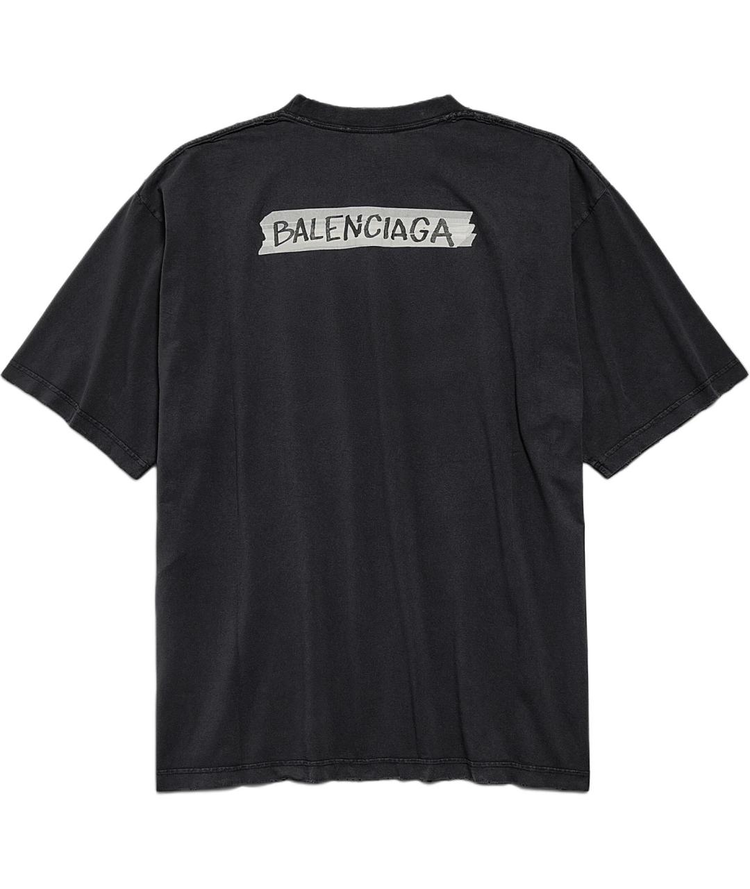BALENCIAGA Черная футболка, фото 2