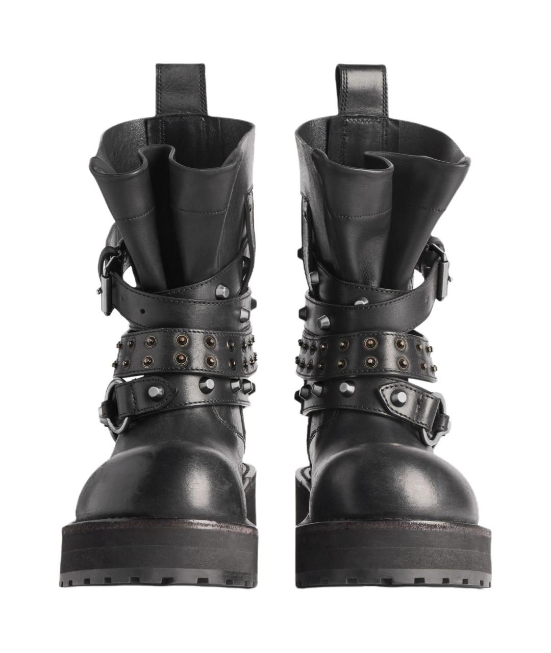 BALENCIAGA Черные кожаные ботинки, фото 4
