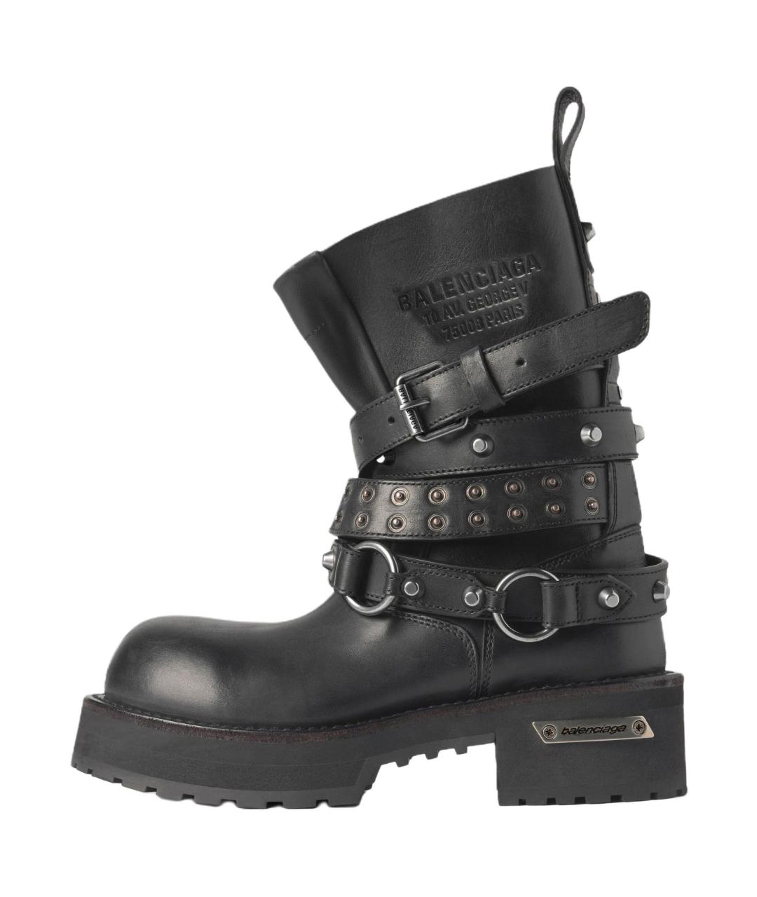 BALENCIAGA Черные кожаные ботинки, фото 2