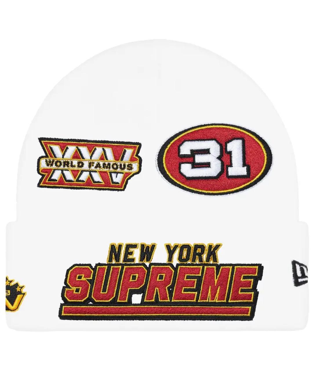 SUPREME Белая шапка, фото 3
