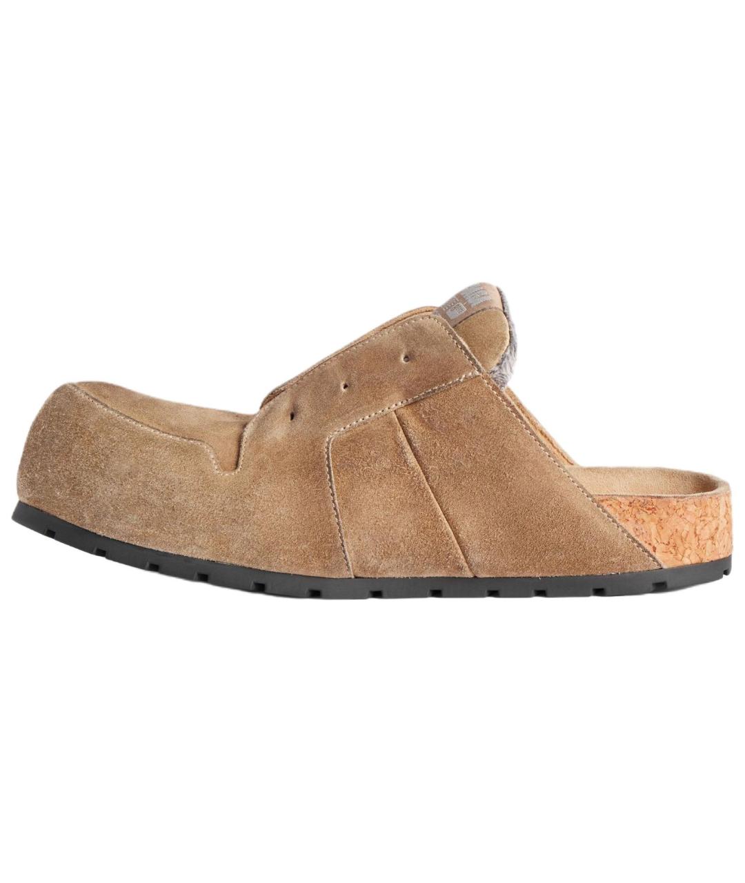 BALENCIAGA Бежевые замшевые слипоны, фото 2