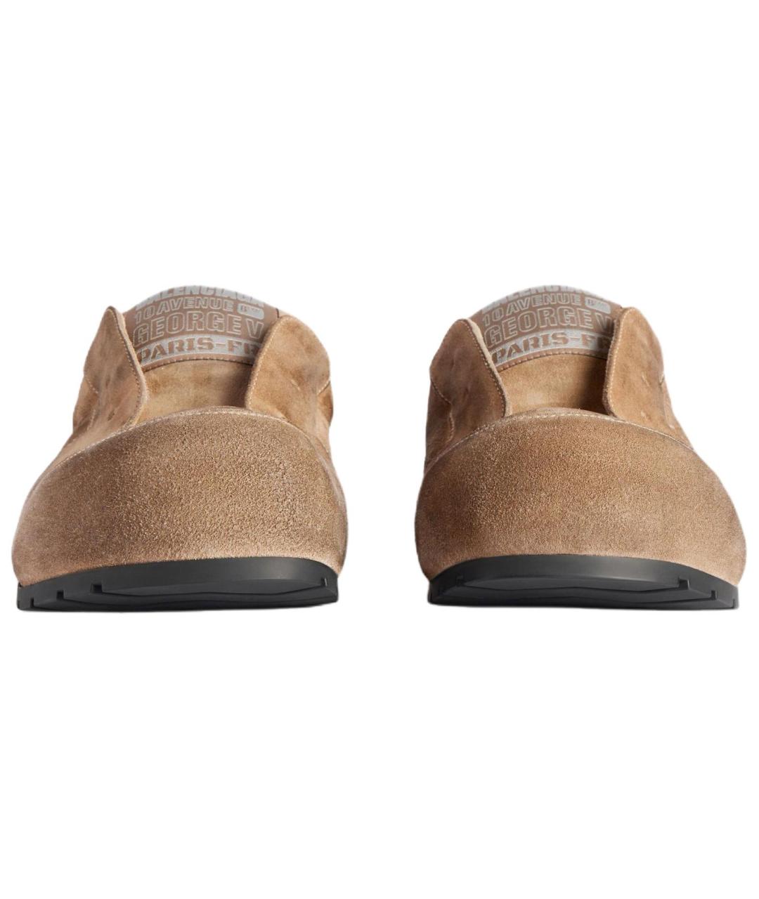 BALENCIAGA Бежевые замшевые слипоны, фото 5