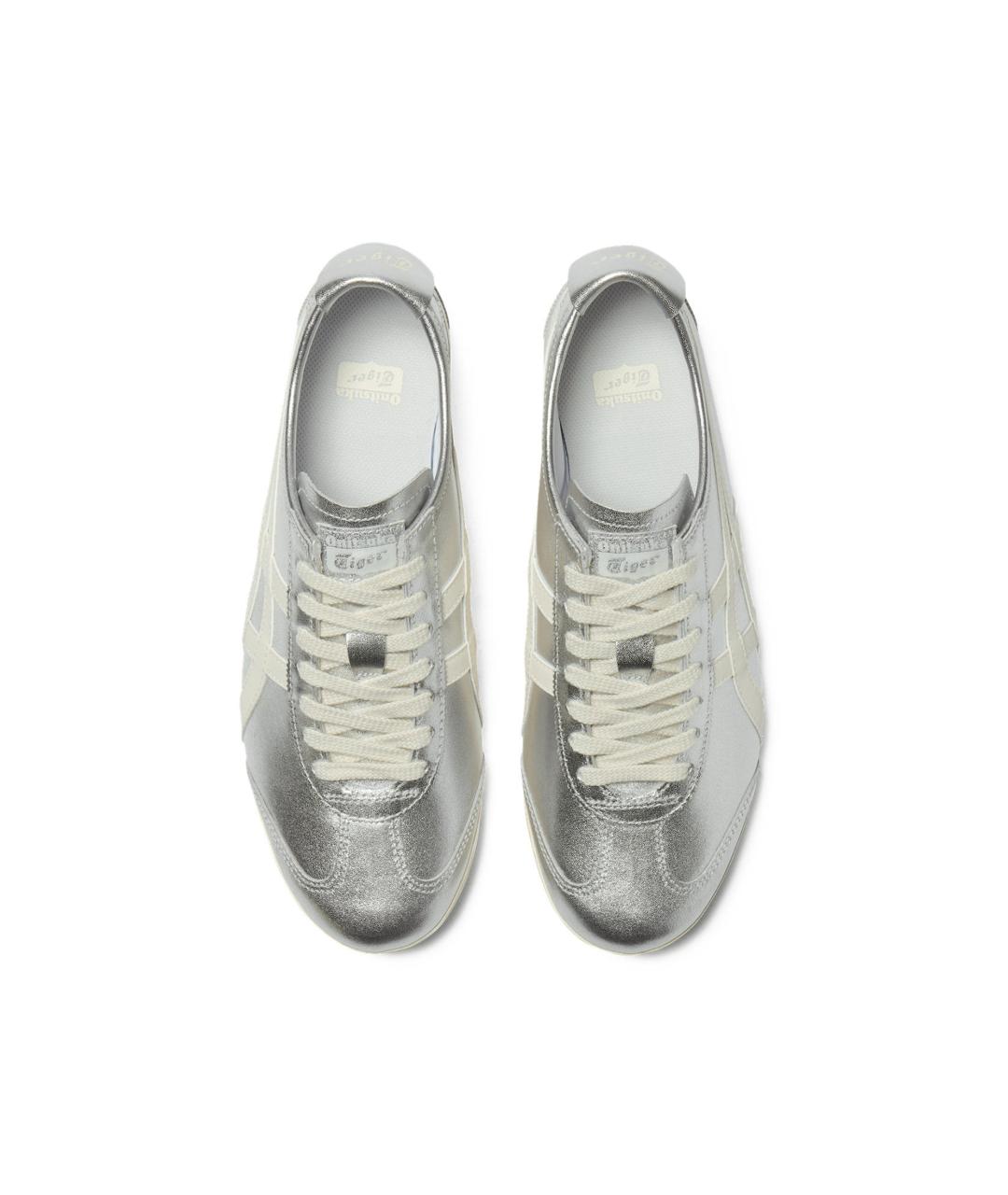 ONITSUKA TIGER Серебряные кожаные кроссовки, фото 5