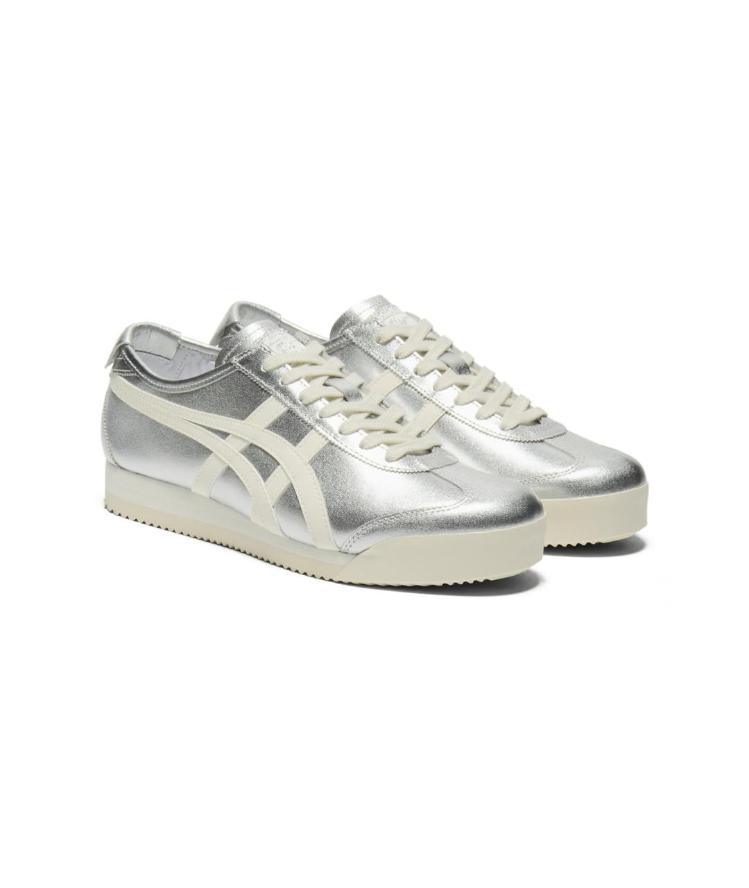 ONITSUKA TIGER Серебряные кожаные кроссовки, фото 3