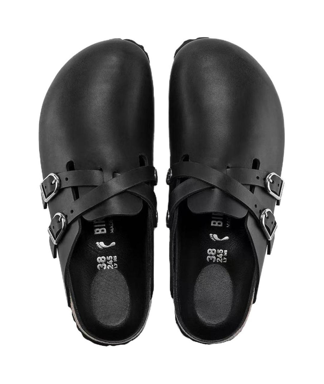 BIRKENSTOCK Черные кожаные мюли, фото 4