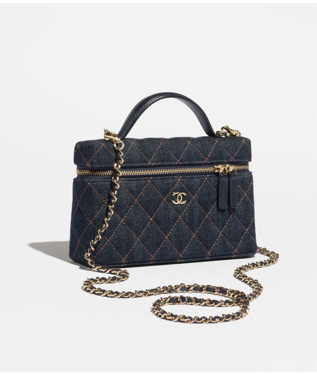 CHANEL Темно-синяя деним сумка через плечо, фото 2