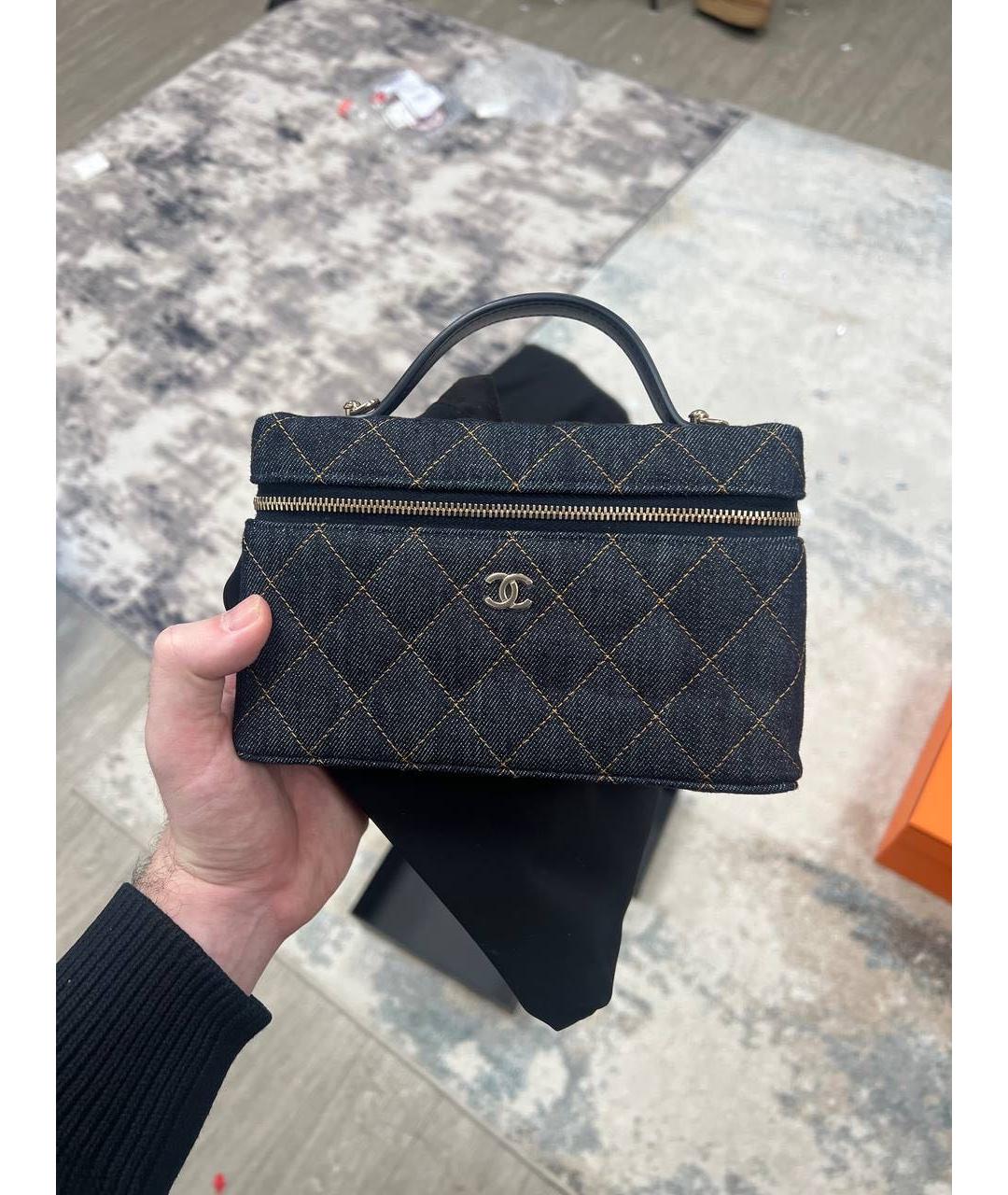 CHANEL Темно-синяя деним сумка через плечо, фото 3