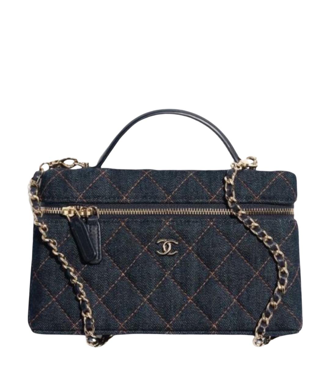 CHANEL Темно-синяя деним сумка через плечо, фото 1