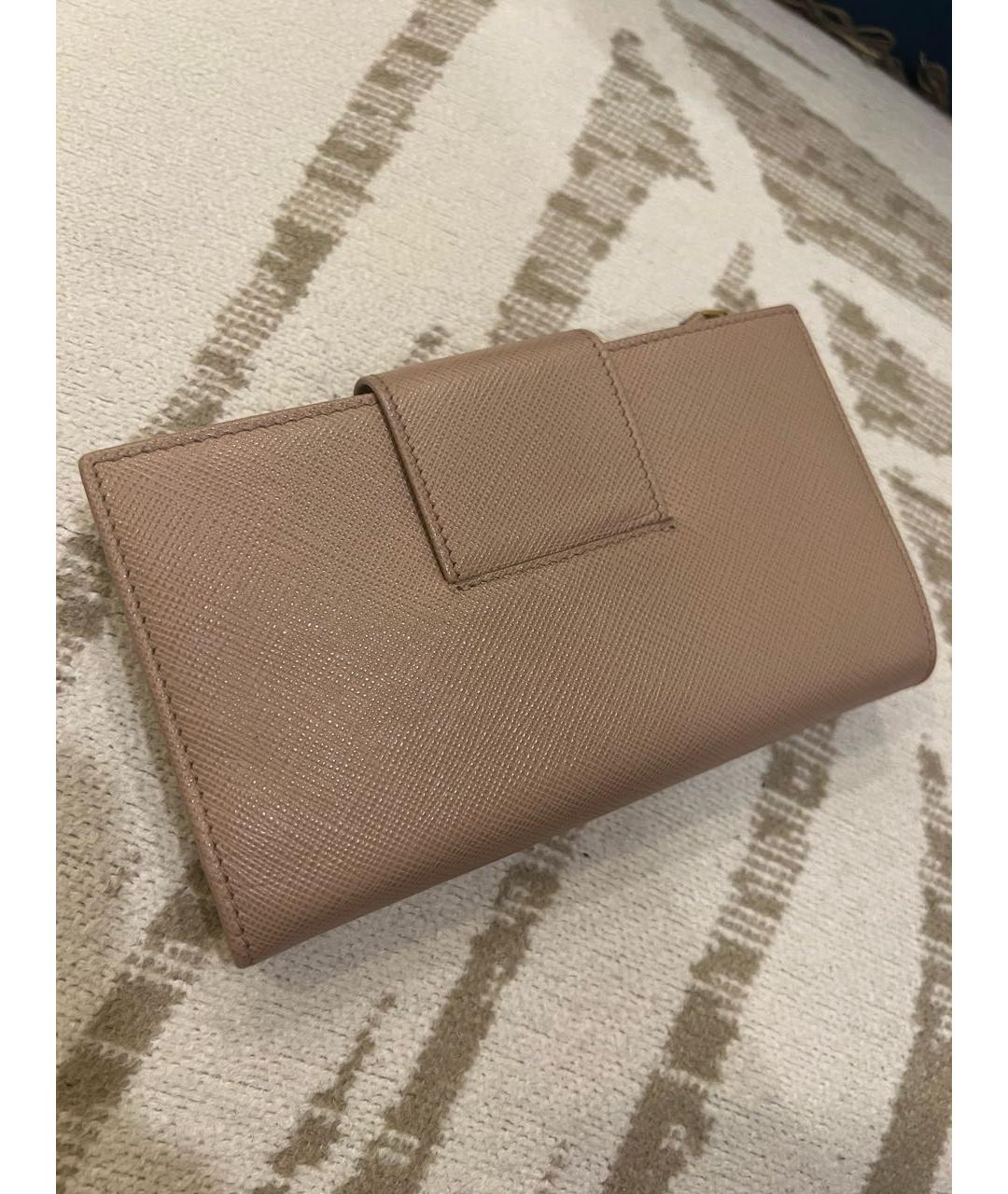 PRADA Бежевый кожаный кошелек, фото 3