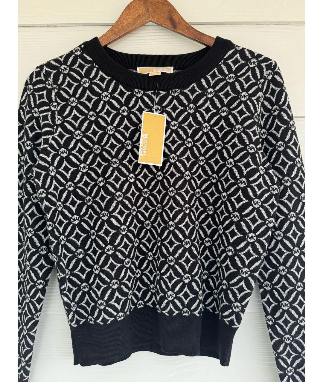 MICHAEL KORS Черный хлопковый джемпер / свитер, фото 2