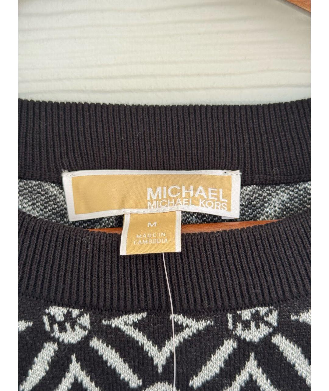 MICHAEL KORS Черный хлопковый джемпер / свитер, фото 4