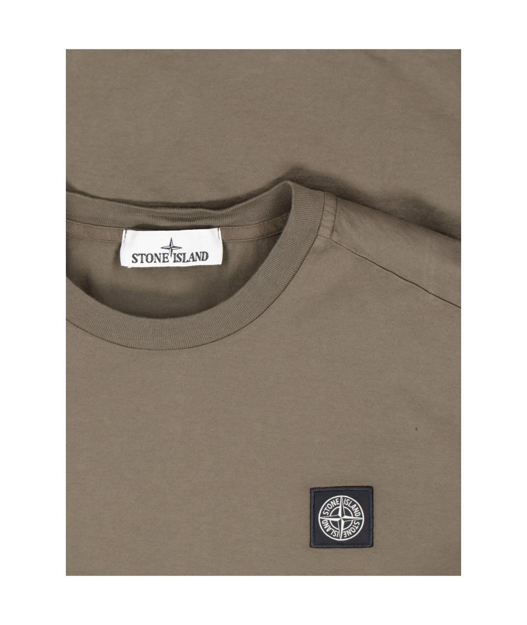 STONE ISLAND Коричневая футболка, фото 3