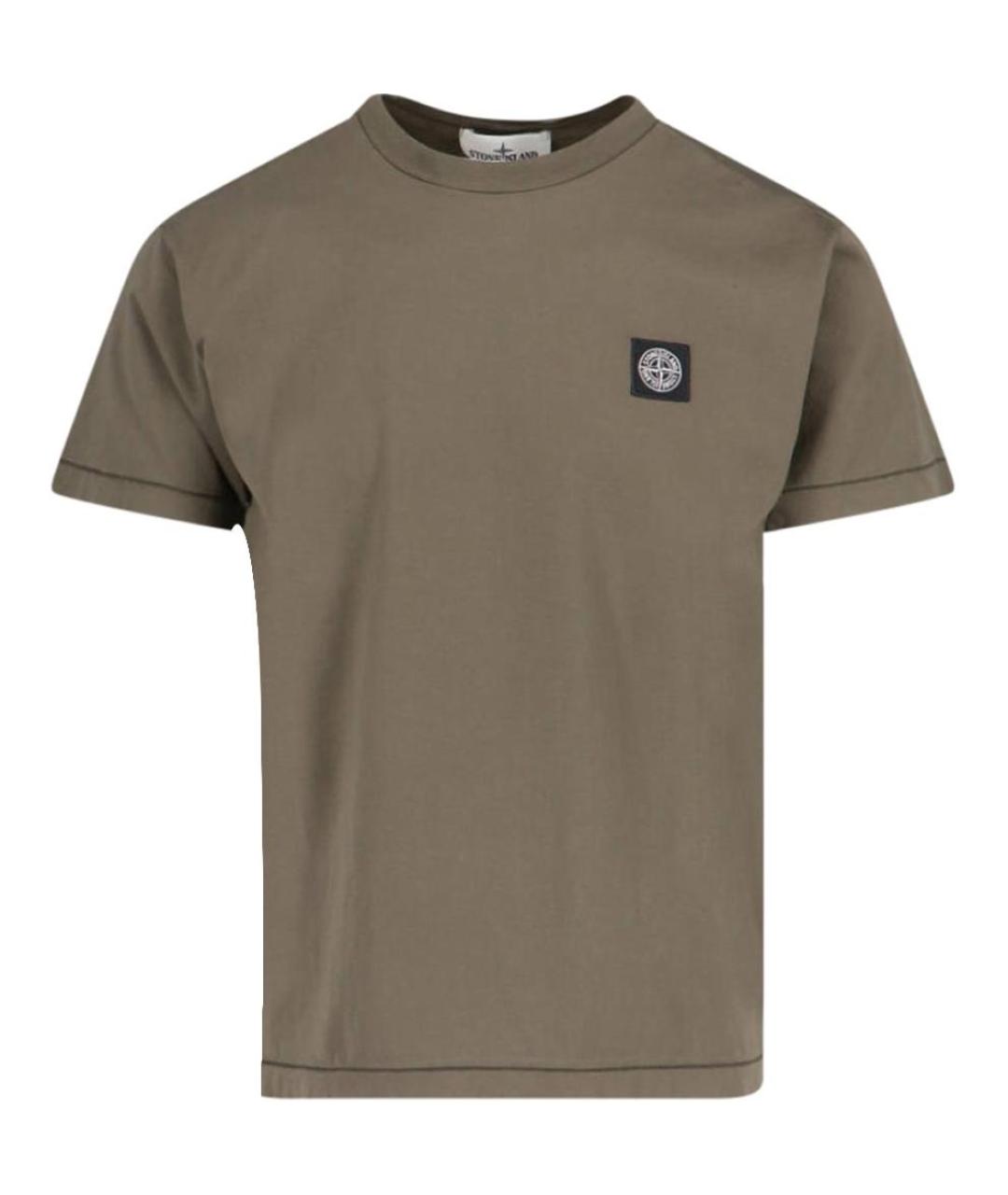 STONE ISLAND Коричневая футболка, фото 1