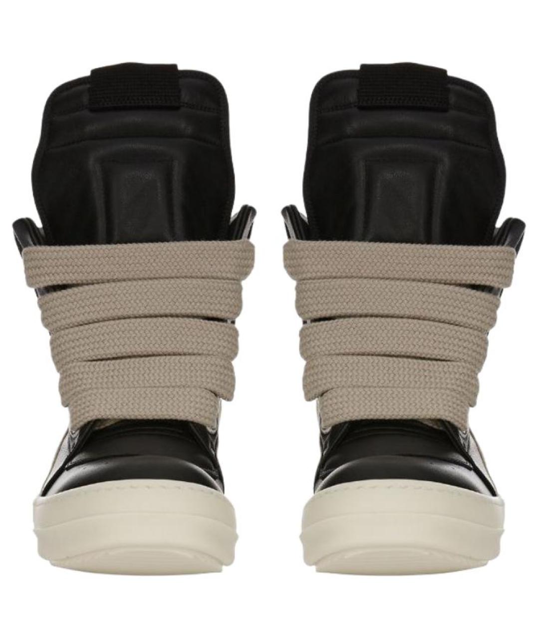 RICK OWENS Черные кожаные кеды, фото 4