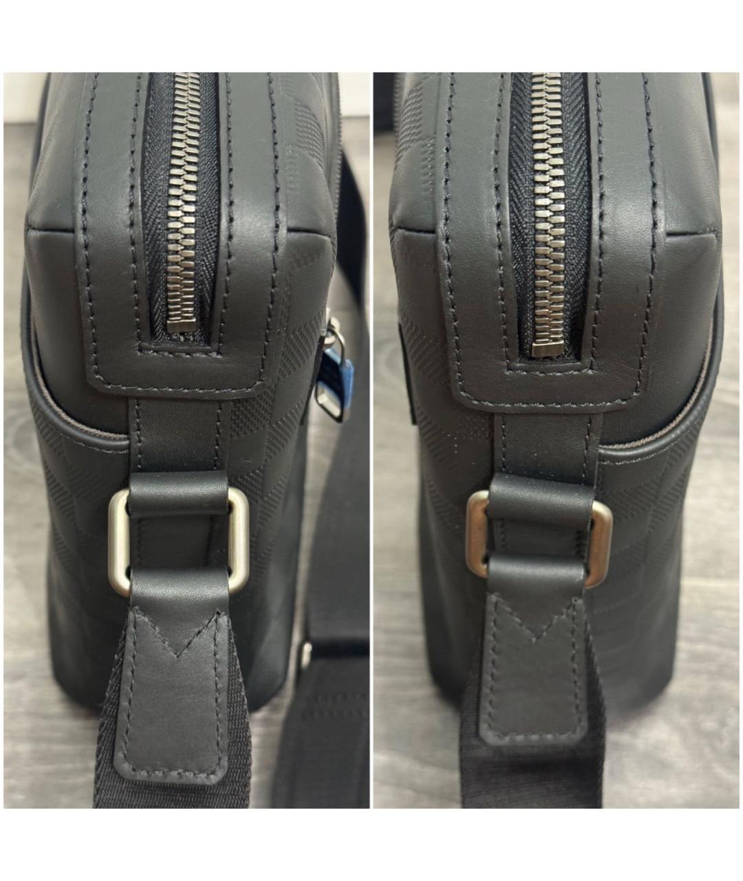 LOUIS VUITTON Черная кожаная сумка на плечо, фото 6