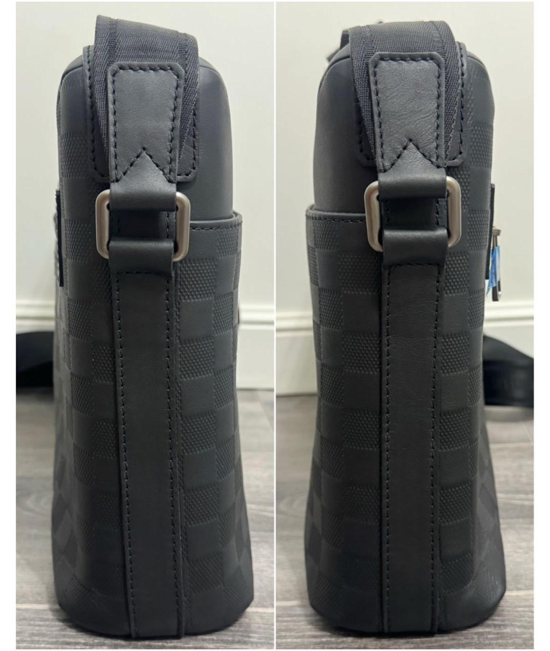 LOUIS VUITTON Черная кожаная сумка на плечо, фото 4