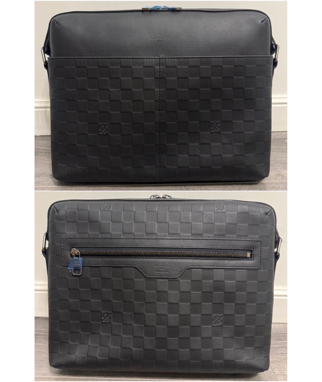 LOUIS VUITTON Черная кожаная сумка на плечо, фото 2