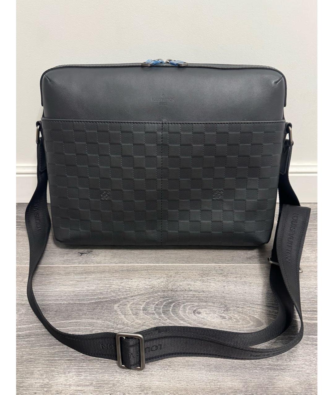 LOUIS VUITTON Черная кожаная сумка на плечо, фото 9