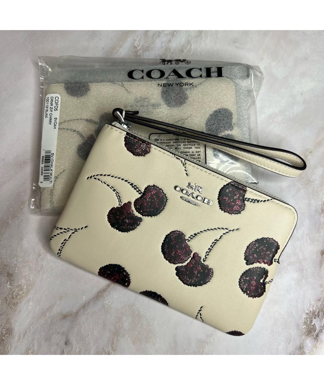 COACH Белый кожаный кошелек, фото 2