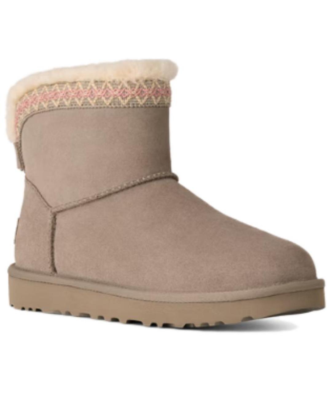 UGG Серые нубуковые ботинки, фото 4