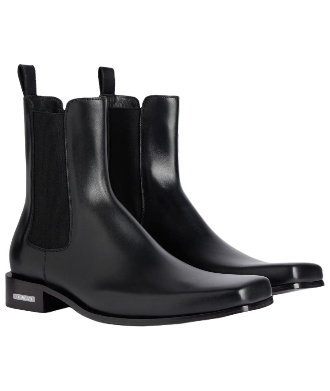 BALENCIAGA Черные кожаные низкие ботинки, фото 3