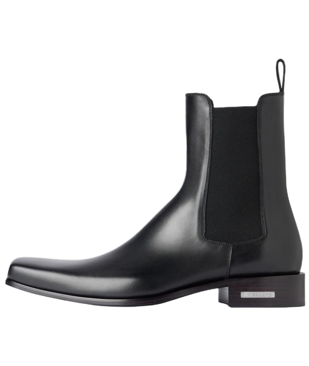 BALENCIAGA Черные кожаные низкие ботинки, фото 2