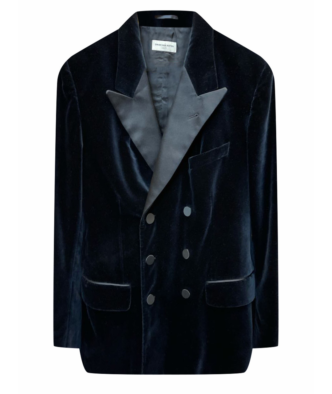 DRIES VAN NOTEN Темно-синий бархатный жакет/пиджак, фото 1