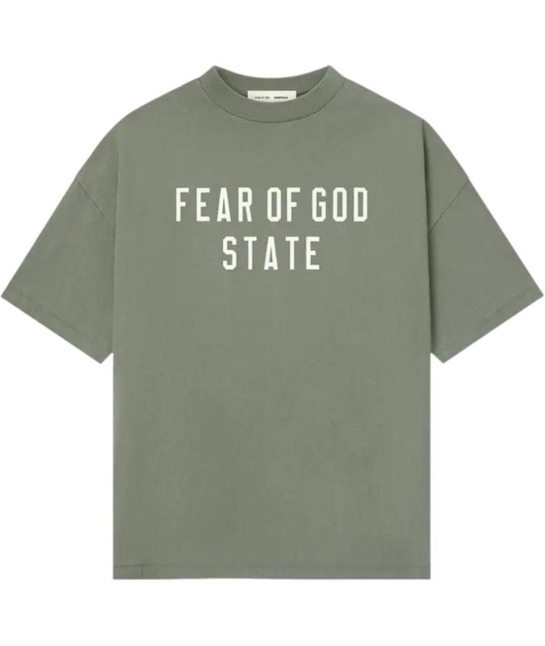 FEAR OF GOD ESSENTIALS Зеленая хлопковая футболка, фото 1