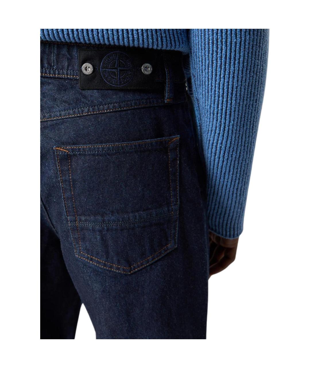 STONE ISLAND Синие прямые джинсы, фото 5
