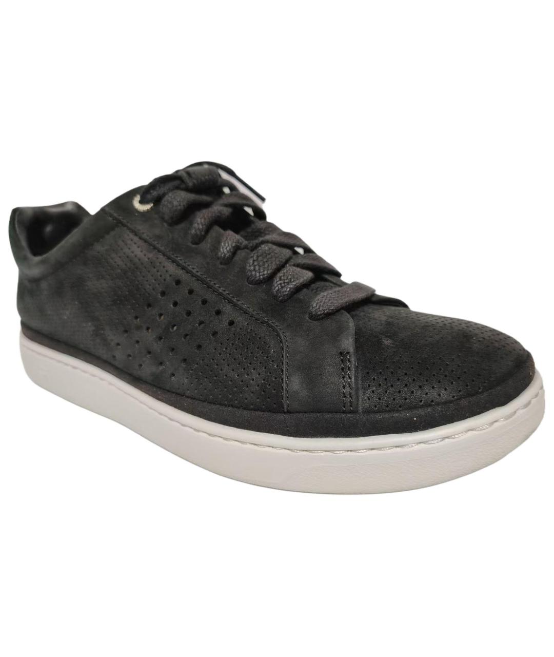 UGG AUSTRALIA Черные кожаные высокие кроссовки / кеды, фото 2