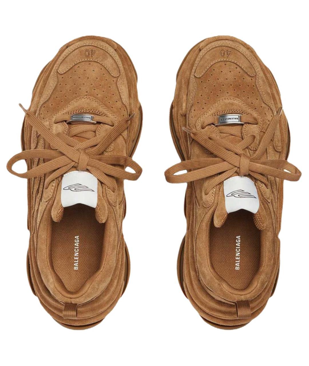 BALENCIAGA Коричневые замшевые высокие кроссовки / кеды, фото 5