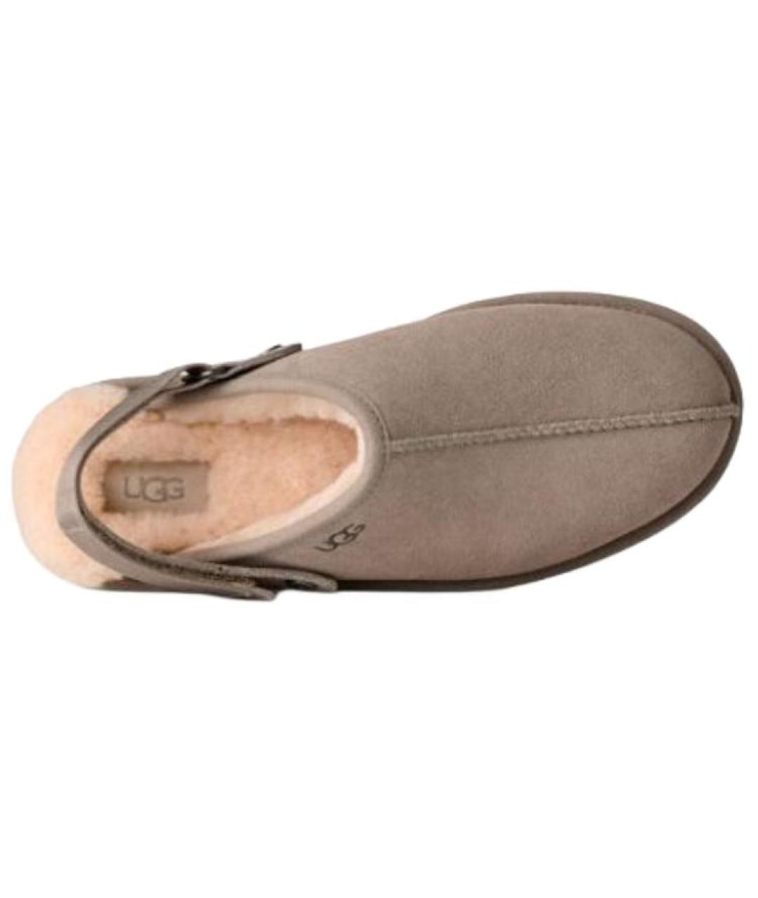 UGG Бежевые нубуковые мюли, фото 5