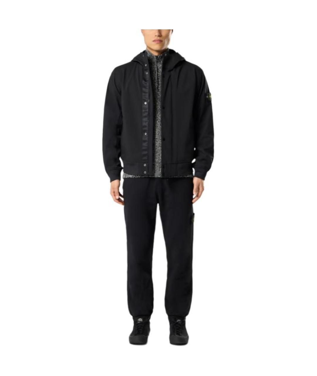 STONE ISLAND Черные прямые брюки, фото 3