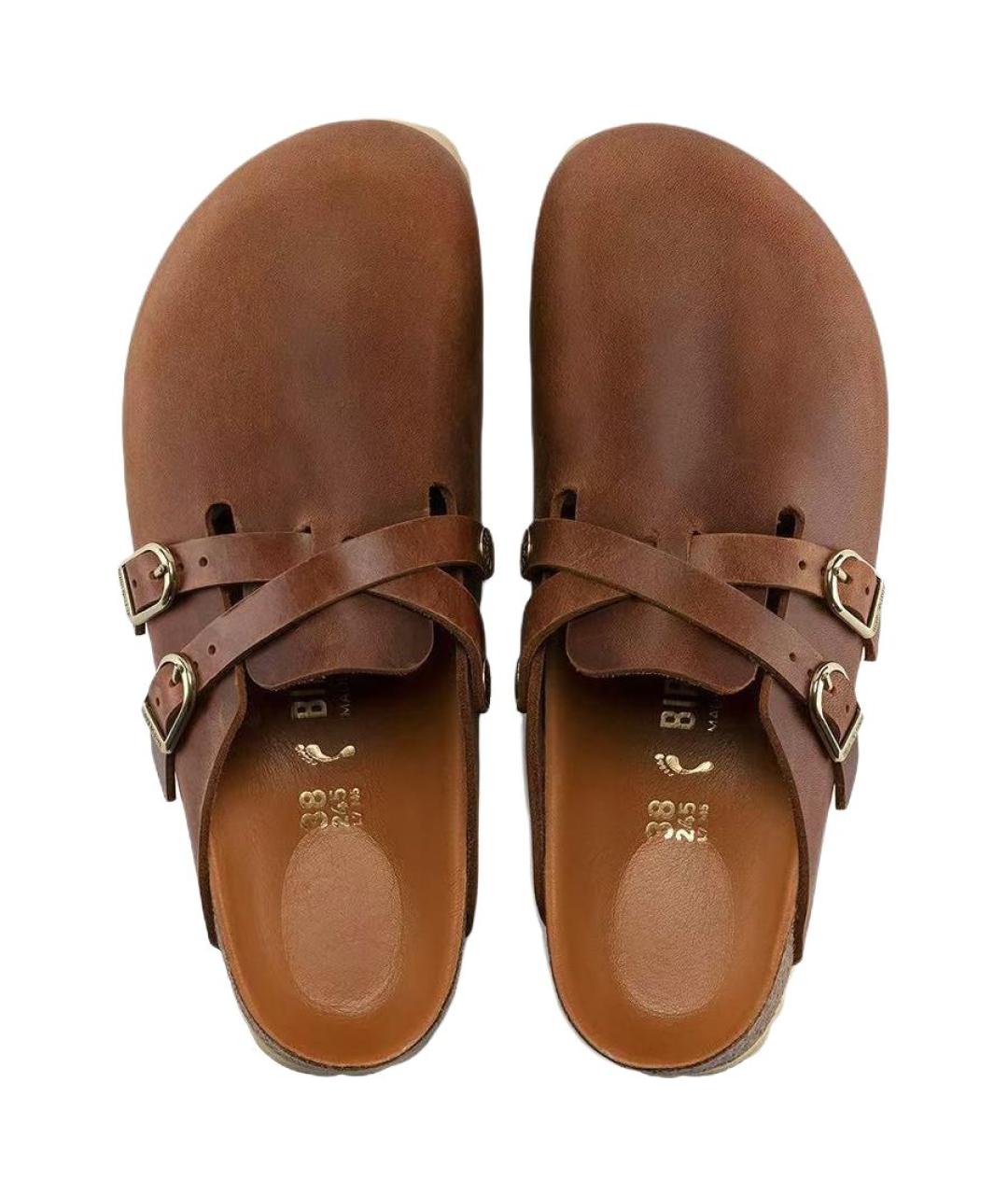 BIRKENSTOCK Коричневые кожаные мюли, фото 3
