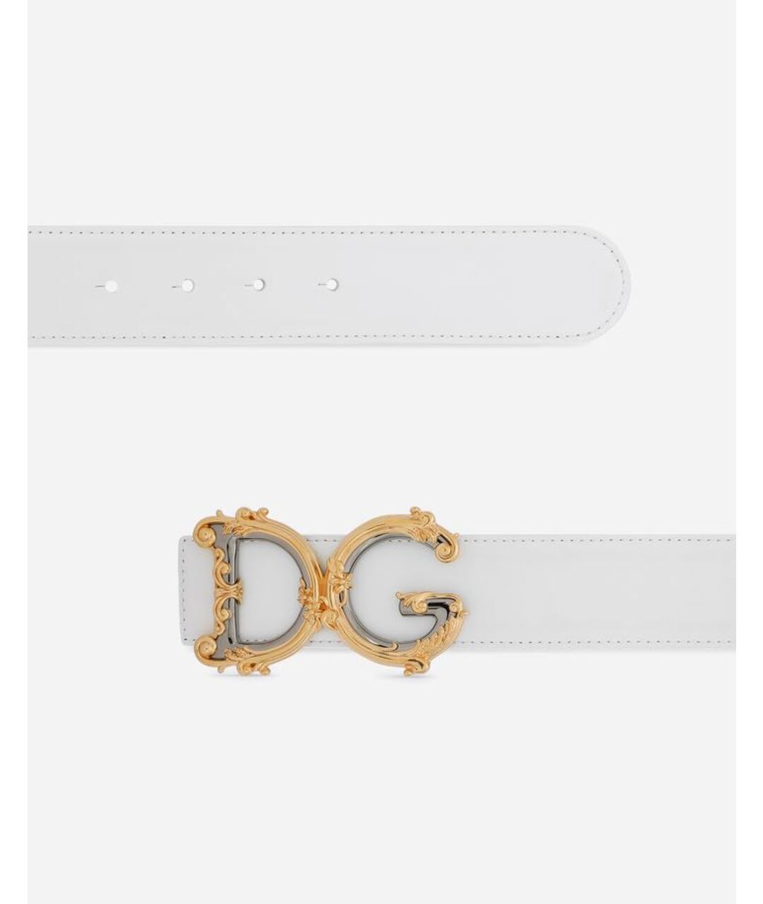 DOLCE&GABBANA Белый кожаный ремень, фото 2