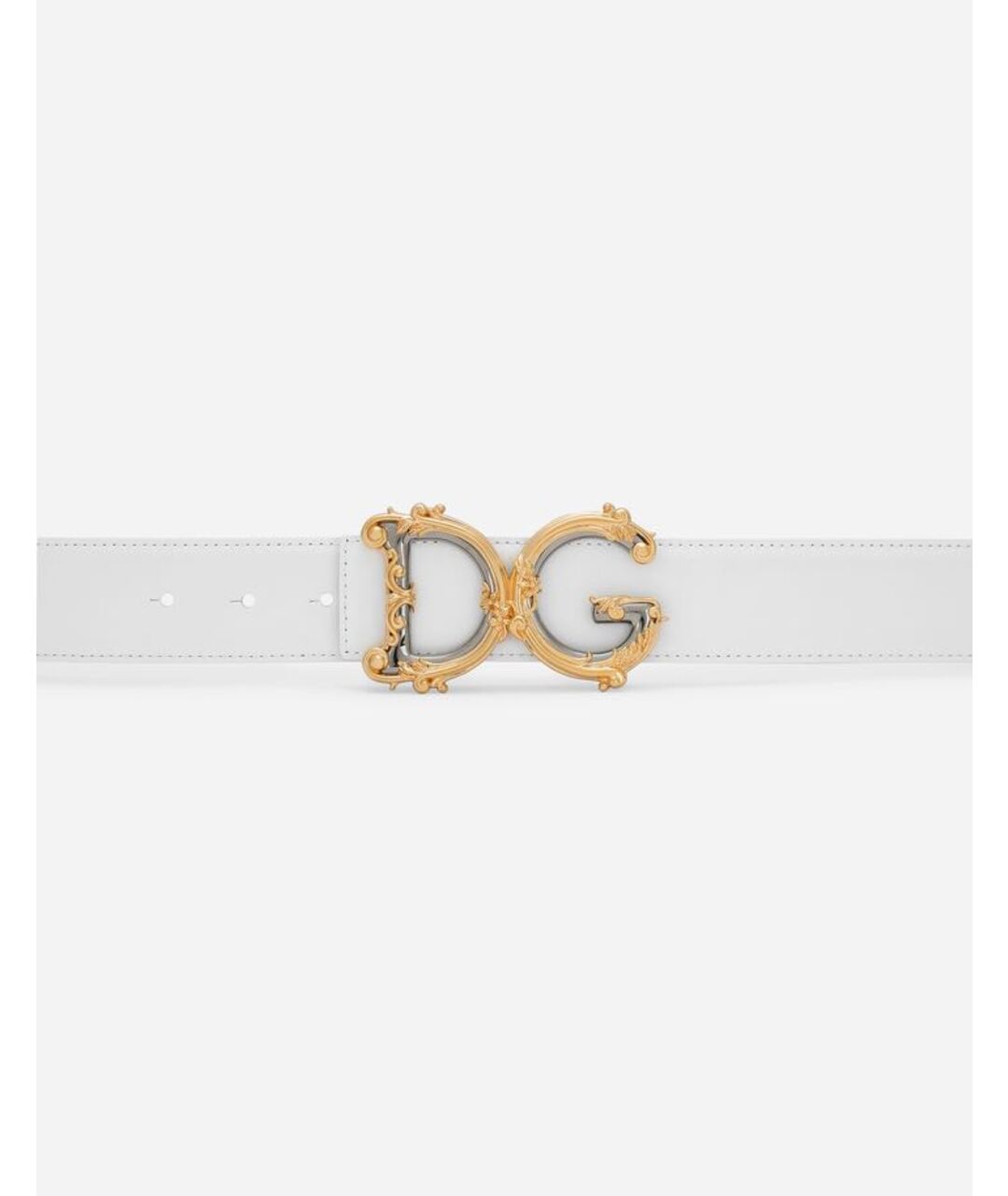 DOLCE&GABBANA Белый кожаный ремень, фото 3