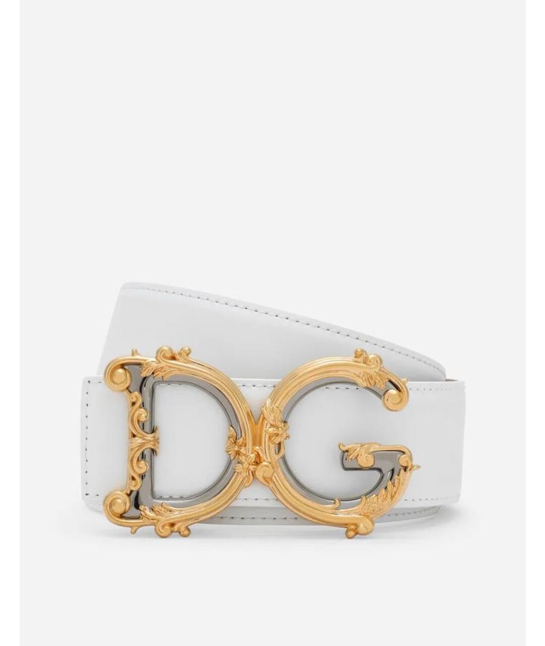 DOLCE&GABBANA Белый кожаный ремень, фото 4