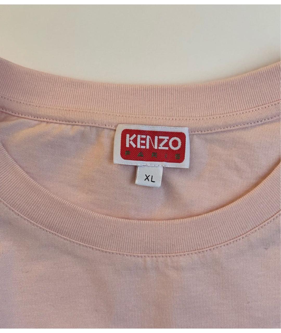 KENZO Розовая хлопковая футболка, фото 3