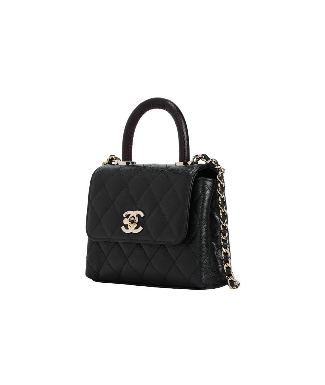 CHANEL Черная сумка с короткими ручками, фото 2