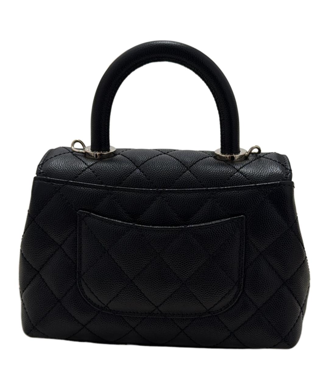 CHANEL Черная сумка с короткими ручками, фото 4