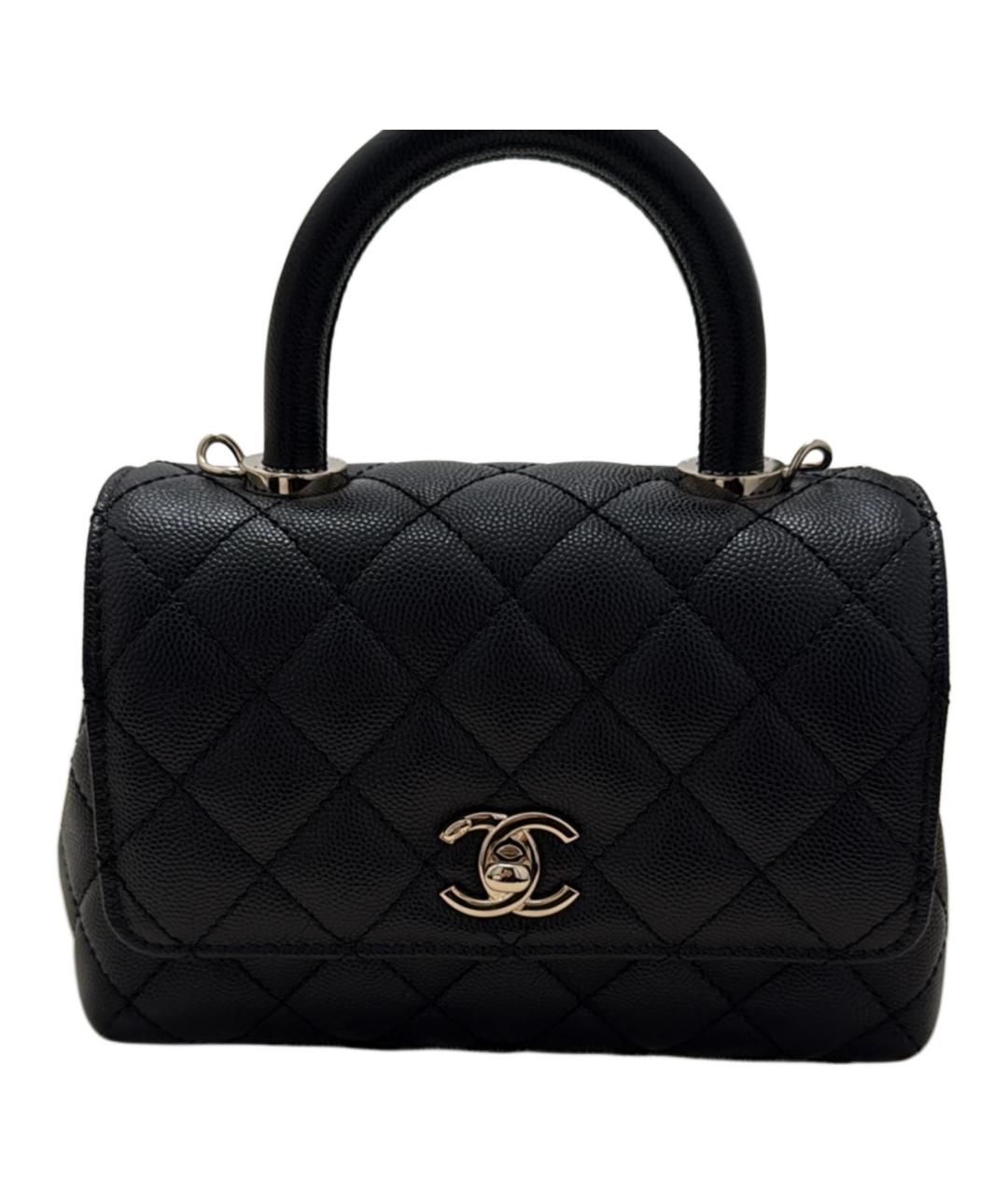 CHANEL Черная сумка с короткими ручками, фото 3