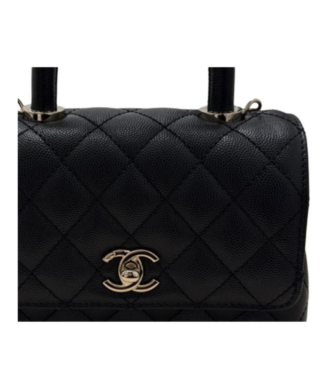 CHANEL Черная сумка с короткими ручками, фото 6