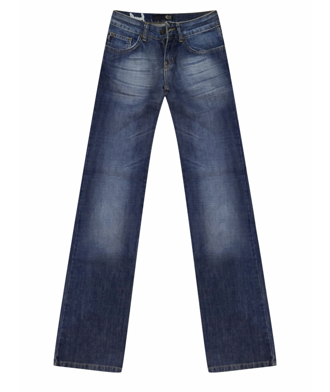 JUST CAVALLI Темно-синие хлопковые прямые джинсы, фото 1