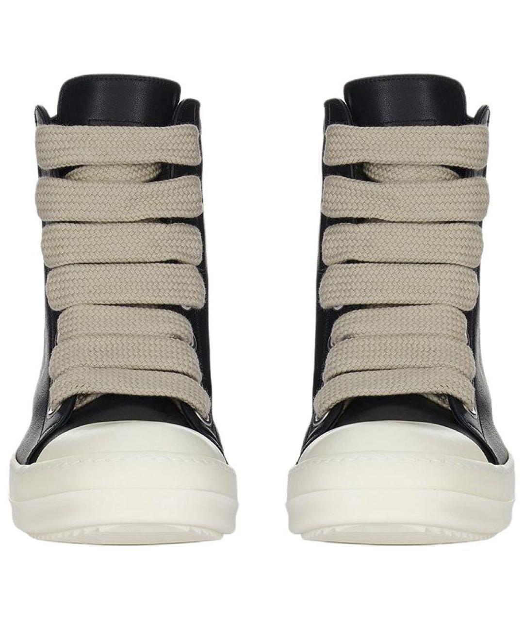 RICK OWENS Черные кожаные кеды, фото 4